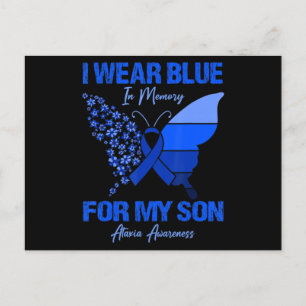 I Wear Blue In Memory For My Son Ataxia Awareness  Postkarte