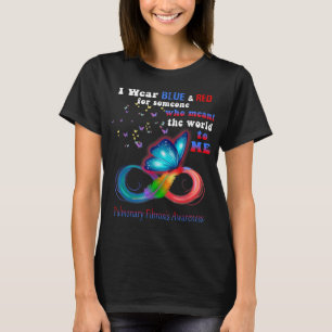 I Wear Blue & Red Pulmonary Fibrosis Awareness T-Shirt