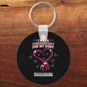 I Wear Burgundy Aunt Multiple Myeloma Awareness Bl Schlüsselanhänger (Vorderseite)