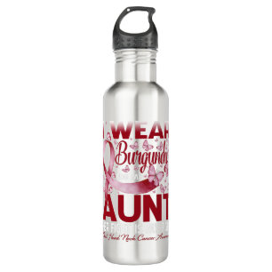I Wear Burgundy For My Aunt Oral Head Neck Cancer Edelstahlflasche