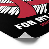 I Wear Burgundy For My Stepdad Brain Aneurysm Awar Poster (Ecke)