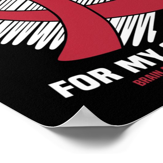 I Wear Burgundy For My Stepdad Brain Aneurysm Awar Poster (Ecke)