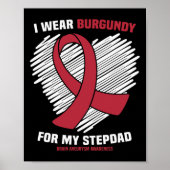 I Wear Burgundy For My Stepdad Brain Aneurysm Awar Poster (Vorne)