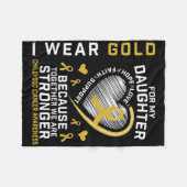 I Wear Gold For My Daughter Childhood Cancer Paren Fleecedecke (Vorderseite (Horizontal))