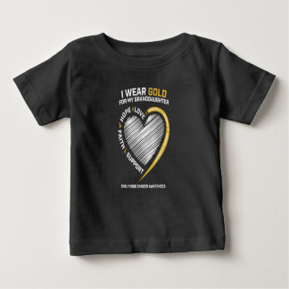 I Wear Gold For My Granddaughter Childhood Baby T-shirt
