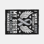I Wear Gray In Memory Of My Sister Brain Cancer Aw Fleecedecke (Vorderseite (Horizontal))