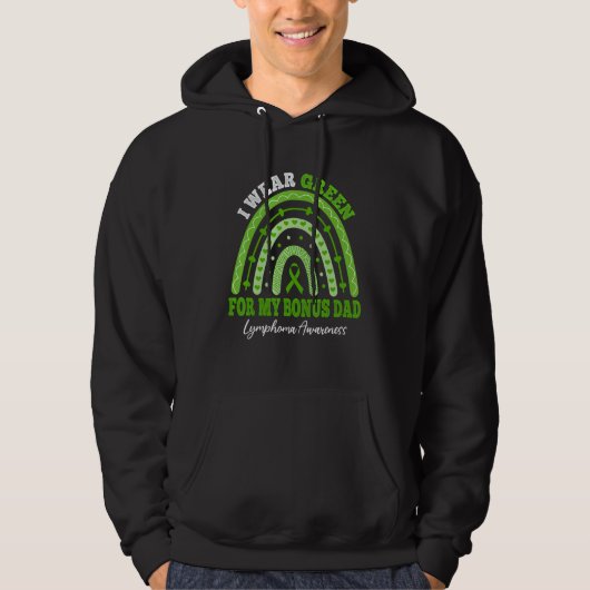 I Wear Green For Bonus Dad Lymphoma Awareness Rain Hoodie (Vorderseite)