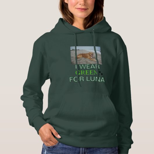 I Wear Green for Luna - Lymphoma Awareness Hoodie (Vorderseite)
