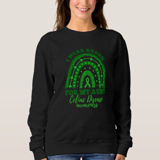 I Wear Green For My Aunt Rainbow Celiac Disease Aw Sweatshirt (Vorderseite)
