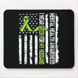 I Wear Green For My Husband Mental Health Awarenes Mousepad