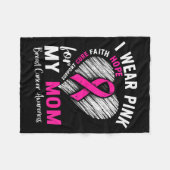 I Wear Nk For My Mom Breast Cancer Awareness Suprt Fleecedecke (Vorderseite (Horizontal))