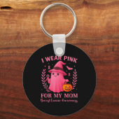 I Wear Nk For My Mom Breast Cancer Halloween Kid W Schlüsselanhänger (Vorderseite)