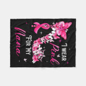 I Wear Nk For My Nana Breast Cancer Ribbon Suprt G Fleecedecke (Vorderseite (Horizontal))
