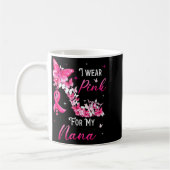 I Wear Nk For My Nana Breast Cancer Ribbon Suprt G Kaffeetasse (Links)