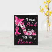 I Wear Nk For My Nana Breast Cancer Ribbon Suprt G Karte (Gelbe Blume)