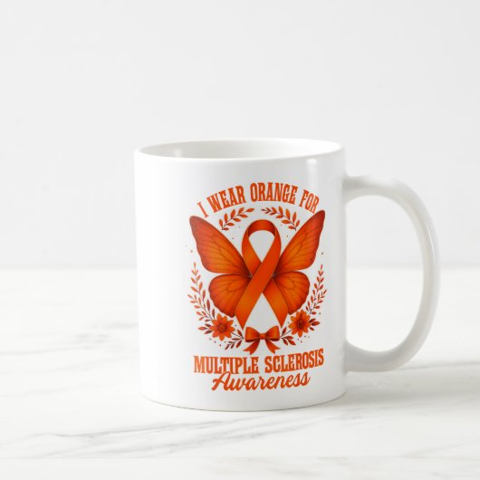 I Wear Orange For Multiple Sclerosis Awareness Ms Kaffeetasse (Rechts)