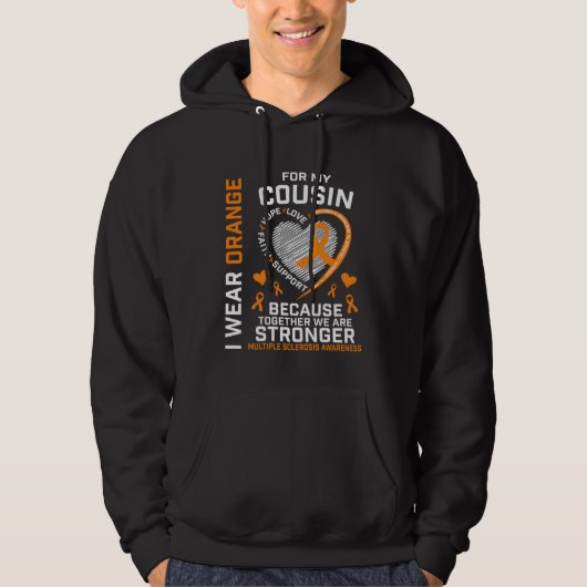 I Wear Orange For My Cousin MS Multiple Sclerosis Hoodie (Vorderseite)
