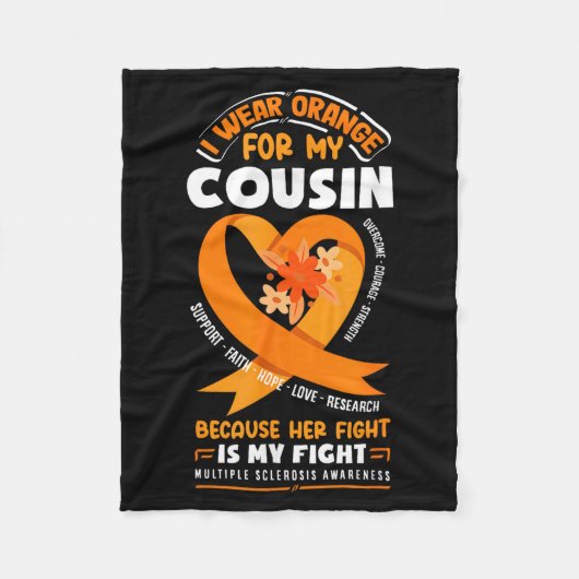 I Wear Orange For My Cousin Multiple Sclerosis Awa Fleecedecke (Vorderseite)