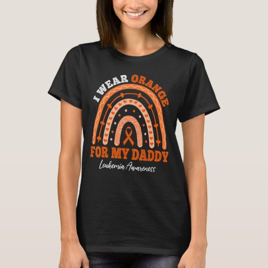 I Wear Orange Ribbon For Daddy Leukemia Awareness  T-Shirt (Vorderseite)
