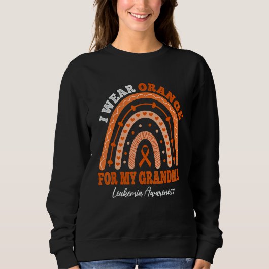 I Wear Orange Ribbon For Grandma Leukemia Awarenes Sweatshirt (Vorderseite)