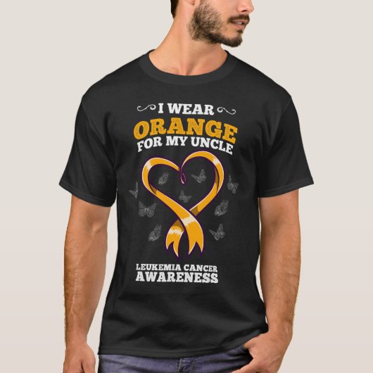 I Wear Orange Uncle Leukemia Cancer Awareness Bloo T-Shirt (Vorderseite)