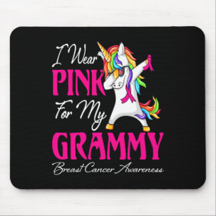 I Wear Pink For My Grammy Unicorn Breast Cancer Aw Mousepad