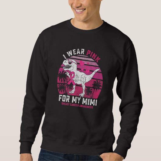I Wear Pink For My Mimi Rex Dinosaur Ribbon Toddle Sweatshirt (Vorderseite)