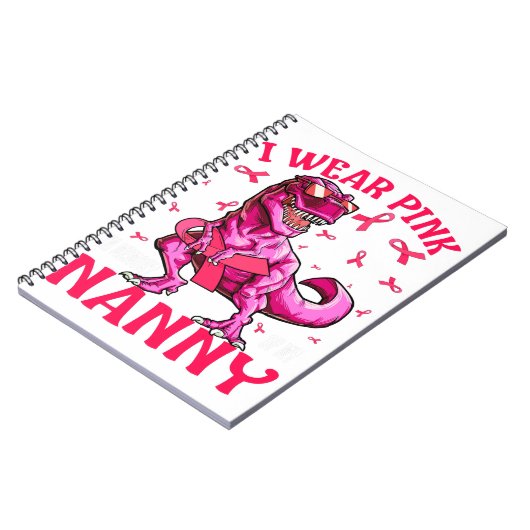 I Wear Pink In Memory Of My Nanny Breast Cancer Notizblock (Linke Seite)