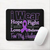 I Wear Purple Collage Husband - Pancreatic Cancer Mousepad (Mit Mouse)