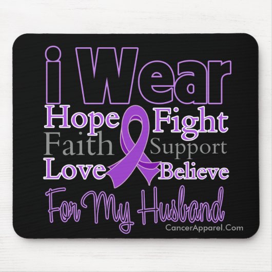 I Wear Purple Collage Husband - Pancreatic Cancer Mousepad (Vorne)