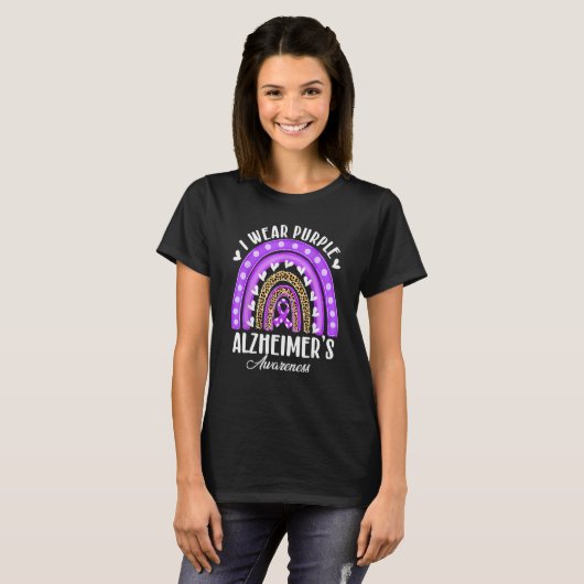 I Wear Purple for Alzheimer's Awareness Heart Rain T-Shirt (Vorne ganz)