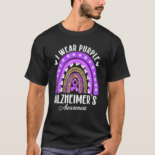 I Wear Purple for Alzheimer's Awareness Heart Rain T-Shirt (Vorderseite)