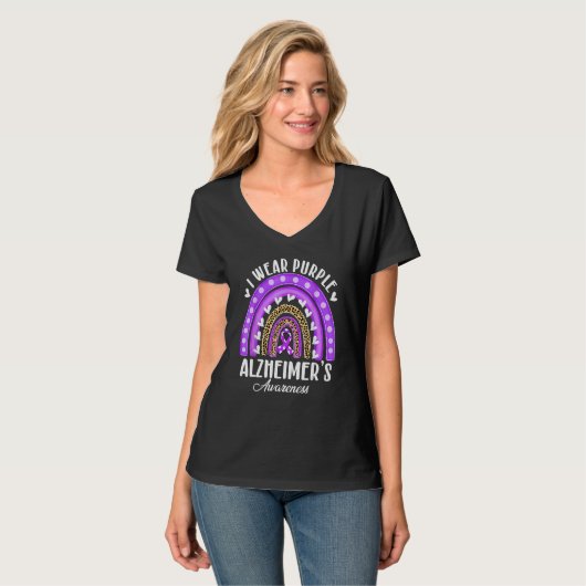 I Wear Purple for Alzheimer's Awareness Heart Rain T-Shirt (Vorderseite Vollansicht)