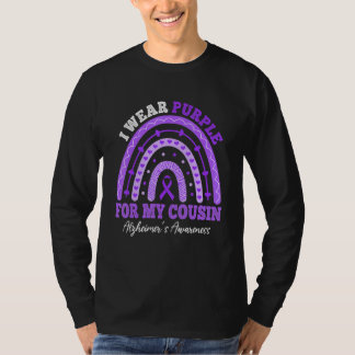 I Wear Purple For Cousin Alzheimer's Awareness Rai T-Shirt