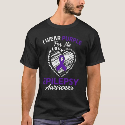 I Wear Purple For Me Epilepsy Awareness Day Warrio T-Shirt (Vorderseite)