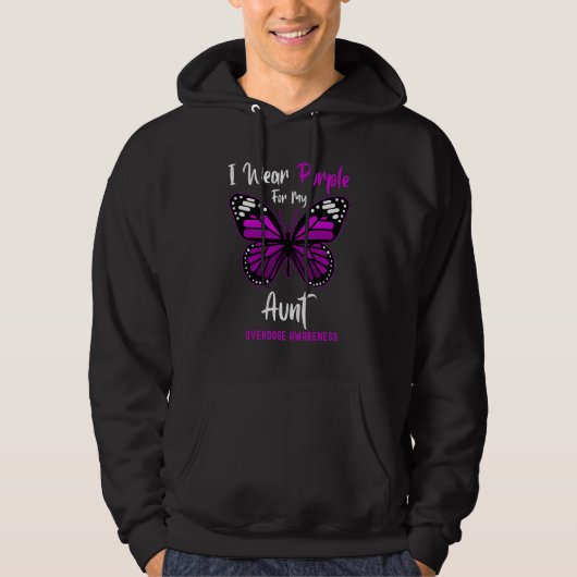 I Wear Purple For My Aunt Overdose Awareness Butte Hoodie (Vorderseite)