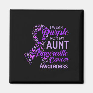 I Wear Purple For My Aunt Pancreatic Cancer Magnet