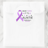 I Wear Purple For My Auntie Alzheimer Awareness Runder Aufkleber (Tasche)