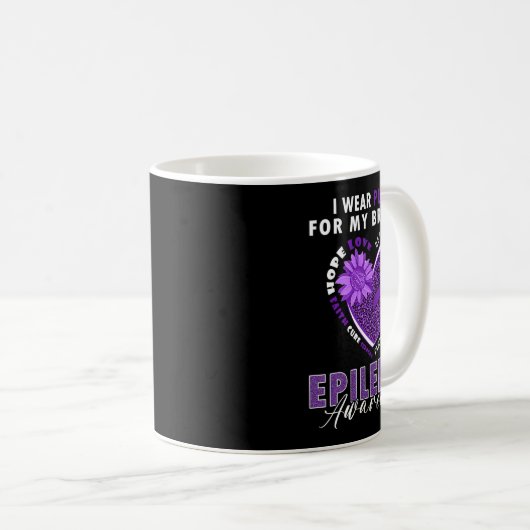 I Wear Purple For My Brother Epilepsy Awareness Su Kaffeetasse (VorderseiteRechts)