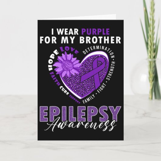 I Wear Purple For My Brother Epilepsy Awareness Su Karte (Vorderseite)