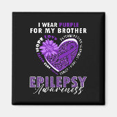 I Wear Purple For My Brother Epilepsy Awareness Su Magnet (Vorne)