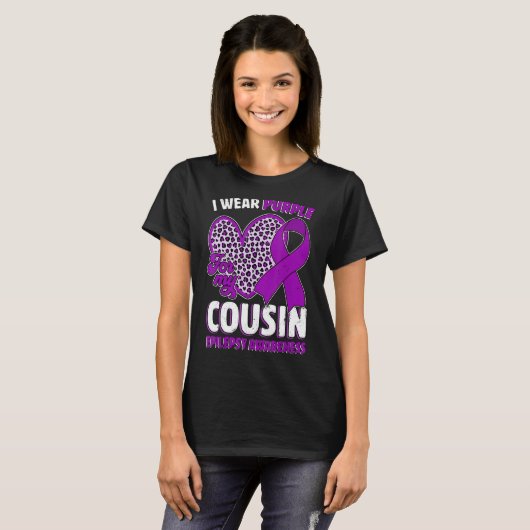 I Wear Purple For My Cousin Epilepsy Awareness Leo T-Shirt (Vorne ganz)