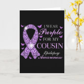I Wear Purple For My Cousin Epilepsy Awareness Pur Karte (Gelbe Blume)
