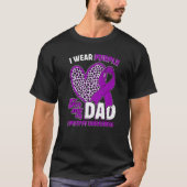 I Wear Purple For My Dad Epilepsy Awareness Leopar T-Shirt (Vorderseite)