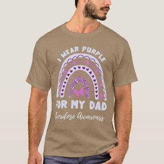 I Wear Purple For My Dad Overdose Awareness Rainbo T-Shirt