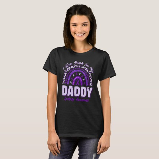 I Wear Purple For My Daddy Epilepsy Awareness Rain T-Shirt (Vorne ganz)