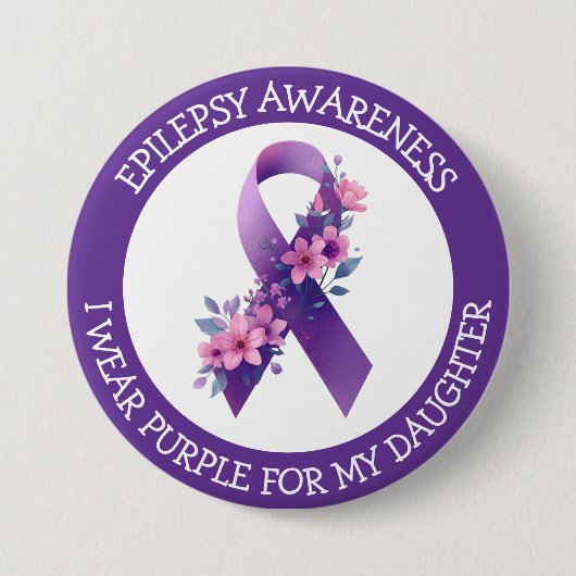 I Wear Purple for my Daughter | Epilepsy Awareness Button (Vorderseite)