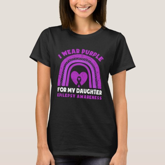 I Wear Purple For My Daughter Epilepsy Awareness M T-Shirt (Vorderseite)
