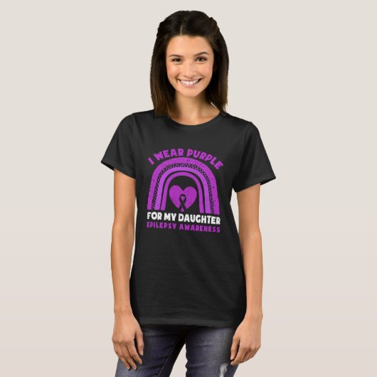 I Wear Purple For My Daughter Epilepsy Awareness M T-Shirt (Vorne ganz)