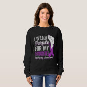 I Wear Purple For My Daughter Ribbon Epilepsy Awar Sweatshirt (Vorne ganz)